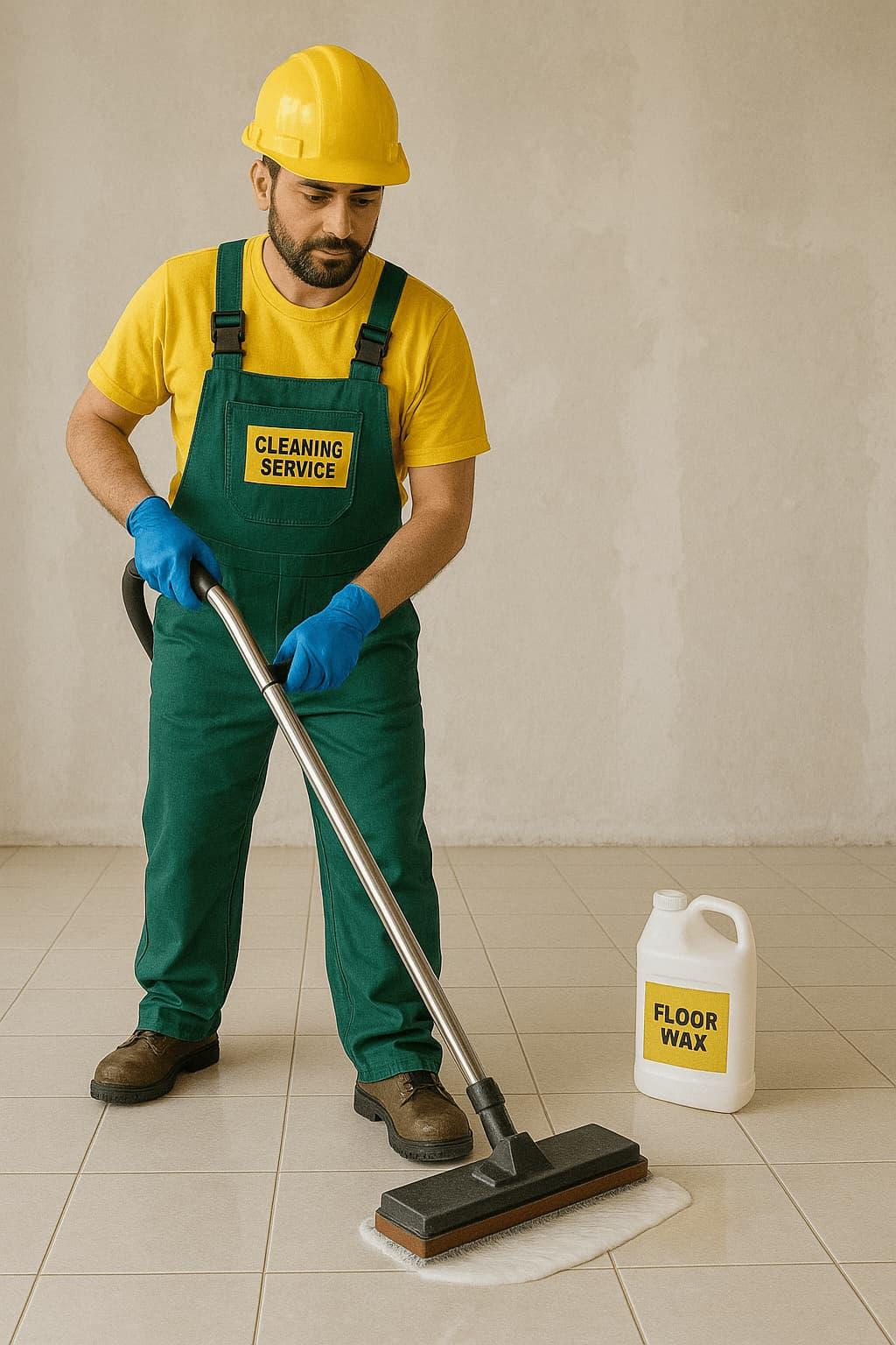 Cleaning service working in a house