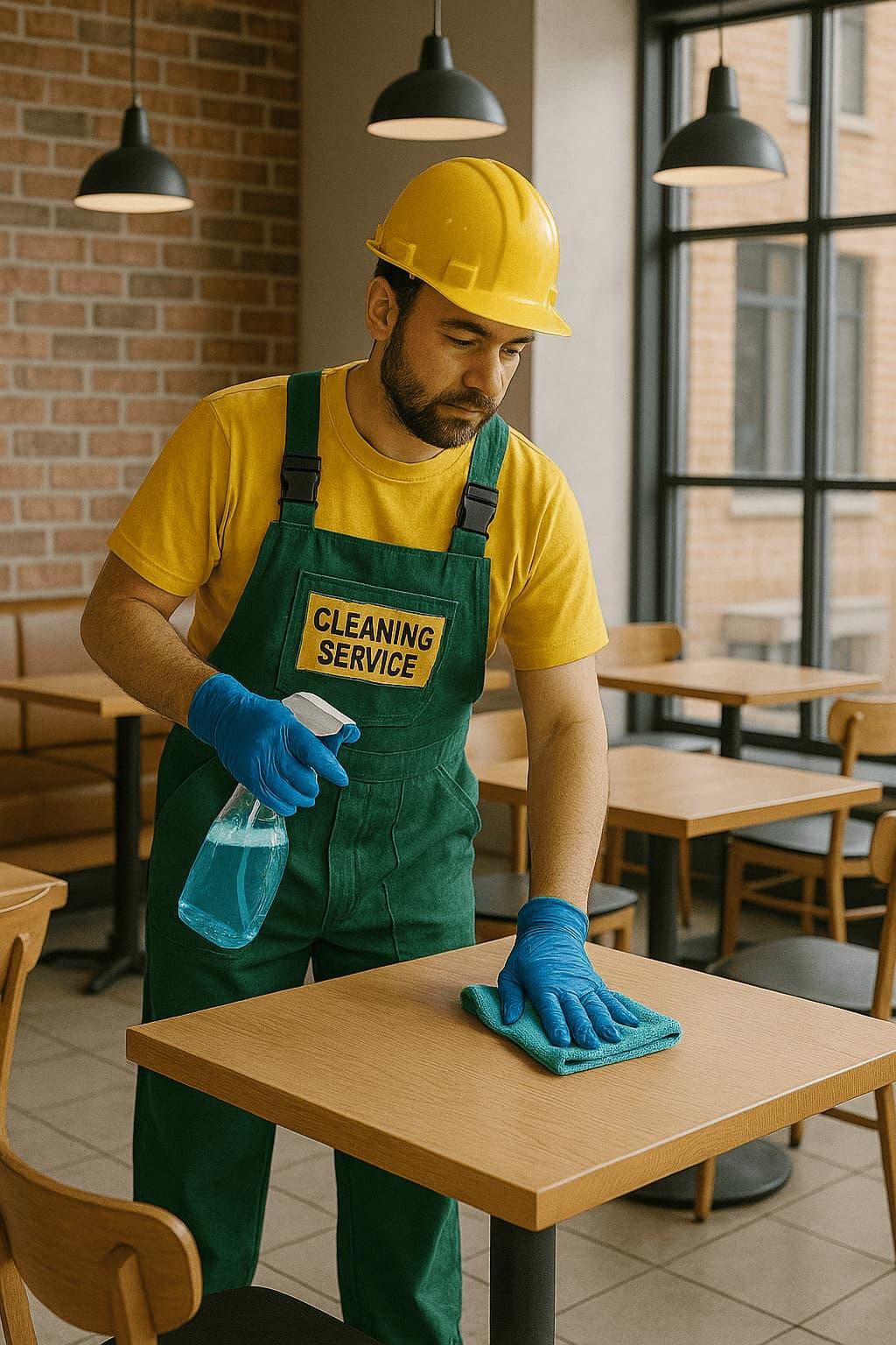 Café cleaning team